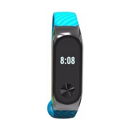 Fonemax Mi Band 2 Karbon Desenli Silikon Kordon / Kayış Mavi