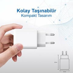 Case 4U 2 Portlu Type-C + USB-A Çıkışlı 30W Şarj Cihazı - BAT30