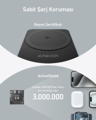 Anker MagGo Kablosuz Şarj Seti 15W Siyah - B2557