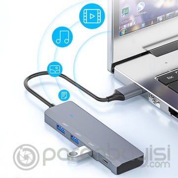 Ally ADS-309A 4in1 USB to USB + Type-C Hub Adaptör Çevirici Dönüştürücü Çoğaltıcı