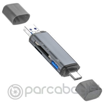 ALLY ADS-307 3 IN 1 USB + Micro USB + Type-c OTG Kart Okuyucu