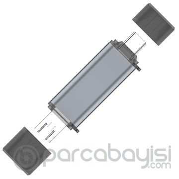 ALLY ADS-307 3 IN 1 USB + Micro USB + Type-c OTG Kart Okuyucu