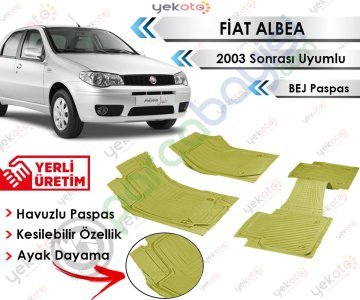 Fiat Albea 2003 Sonrası Uyumlu Havuzlu Kesilebilir Bej Paspas