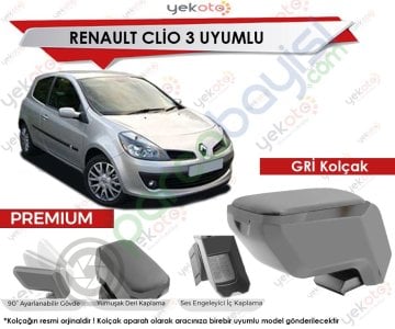 Renault Clio 3 Uyumlu Gri Kolçak Kol Dayama Ultra Kaliteli