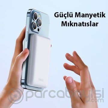 Duzzona W4 20W 5000mAh Magsafe Uyumlu Taşınabilir Kablosuz Hızlı Şarjlı Powerbank