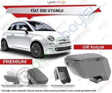 Fiat 500 Uyumlu Gri Kolçak Kol Dayama Ultra Kaliteli