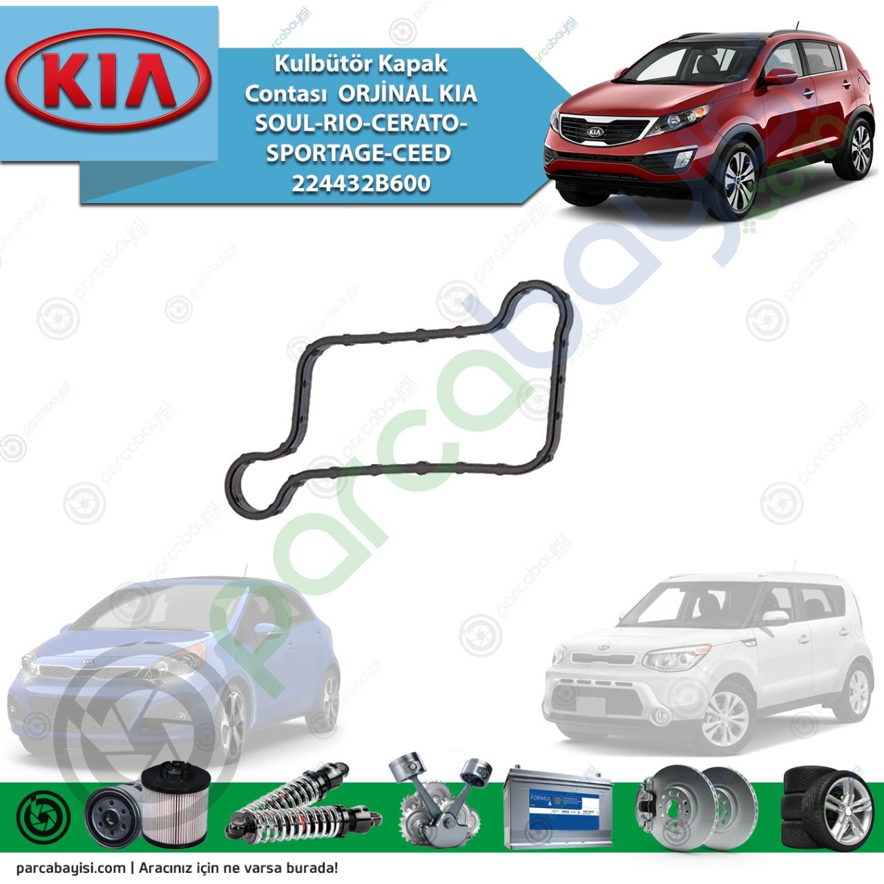 Kulbütör Kapak Contası Orijinal | Kia Soul-Rio-Cerato-Sportage-Ceed 224432B600