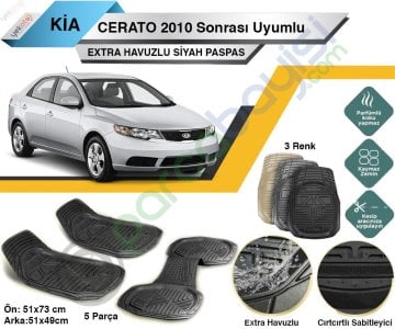 Kia Cerato 2010 Sonrası Uyumlu Extra Havuzlu Kesilebilir Siyah Paspas