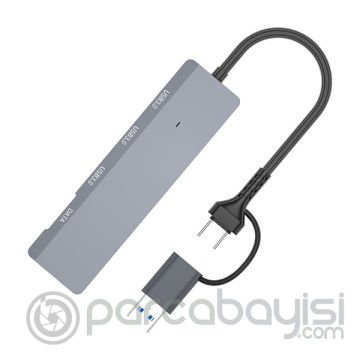 ALLY ADS-309D 4 Portlu USB+Type-C USB 3.0 Çoklayıcı Data HUB Adaptör