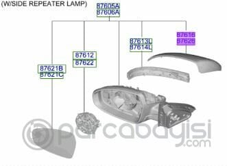 Kia X Ceed Sağ Ayna Kapağı Orijinal | 87626J7020