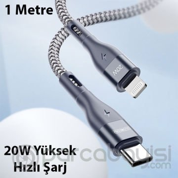 Duzzona A1 20W Type-C to iPhone Lightning Ultra Hızlı Şarj ve Data Kablosu 1m