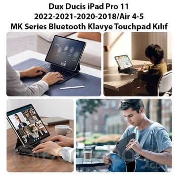 Dux Ducis iPad Pro 11 2022-2021-2020-2018-Air 4-5 MK Series Bluetooth Klavye Touchpad Kılıf