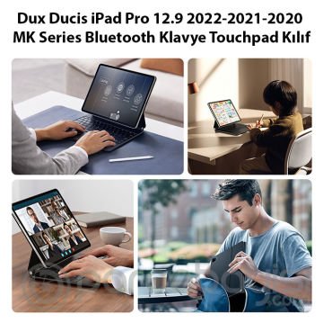 Dux Ducis iPad Pro 12.9 2022-2021-2020 MK Series Kablosuz Bluetooth Klavye Touchpad Kılıf