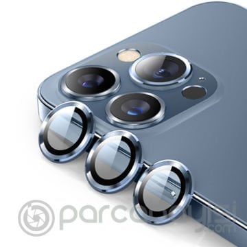 ALLY İPhone 13 Pro -13 Pro Max 3D Metal Çerçeveli Kamera Lens Koruyucu