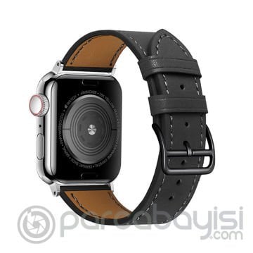 Ally Apple Watch 7-8 45mm 6-5-4 44mm Single Coil Deri Kayış Kordon 3-2-1 42mm