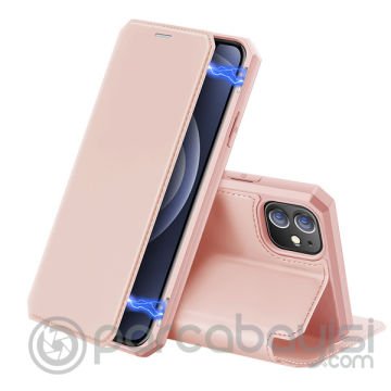 DUX DUCİS iPhone 12 Mini Kılıf Mıkantıslı Kapaklı Flip Cover Kılıf Skin X Series Flip Case