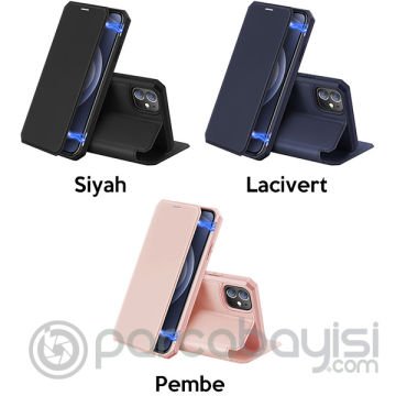 DUX DUCİS iPhone 12 Mini Kılıf Mıkantıslı Kapaklı Flip Cover Kılıf Skin X Series Flip Case