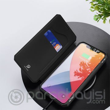 DUX DUCİS iPhone 12 Mini Kılıf Mıkantıslı Kapaklı Flip Cover Kılıf Skin X Series Flip Case