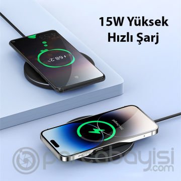 Duzzona W8 15W Masaüstü Wireless Hızlı Kablosuz Şarj Cihazı