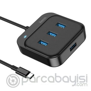 Hoco HB31 4in1 Type-C to 4x USB3.0 HUB Çevirici Dönüştürücü Adaptör 0.2m