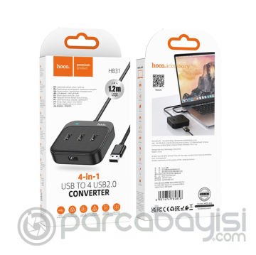 Hoco HB31 Easy 4in1 USB to 4x USB2.0 HUB Çevirici Dönüştürücü Adaptör 1.2m