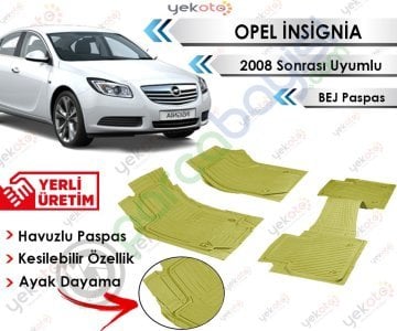 Opel İnsignia 2008 Sonrası Uyumlu Havuzlu Kesilebilir Bej Paspas