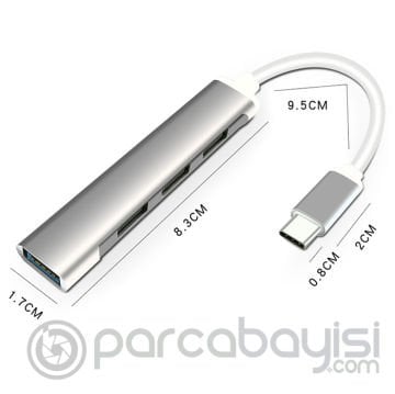 Ally S-803 4in1 Type-C to 4x USB3.0 HUB Çoğaltıcı Çevirici Dönüştürücü Adaptör