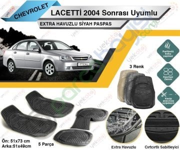 Chevrolet Lacetti 2004 Sonrası Uyumlu Extra Havuzlu Kesilebilir Siyah Paspas