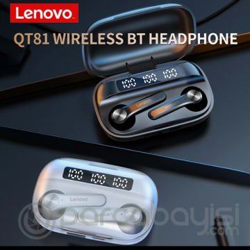 Lenovo QT81 TWS Kablosuz Kulak İçi Bluetooth Kulaklık Şarj Göstergeli