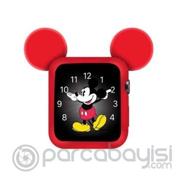 Ally Apple Watch 6-5-4-3-2 için 42mm Mickey Mouse Silikon Kılıf