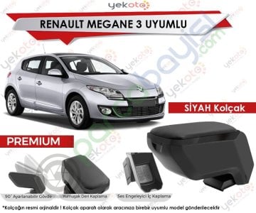 Renault Megane 3 Uyumlu Siyah Kolçak Kol Dayama Ultra Kaliteli