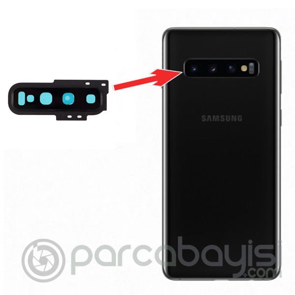 Staklo kamere za Samsung G973/Galaxy S10 komplet crni