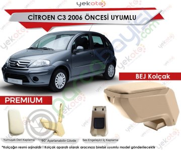 Citroen C3 2006 Öncesi Uyumlu Bej Kolçak Kol Dayama Ultra Kaliteli