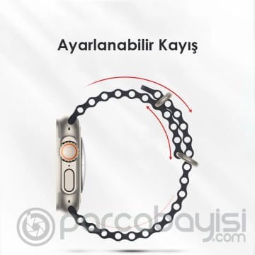 Ally Apple Watch 7-8 41mm 6-5-4 40mm Marine Silikon Kayış Kordon 3-2-1 38mm