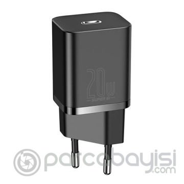 Baseus Super Si 20W PD Type-C Hızlı Şarj Adaptörü 20W İPhone 14-13- 12-11 Hızlı Şarj