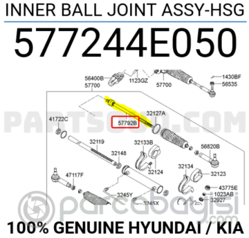 Kia Bongo Direksiyon Rot Başı R/L Orjinal | 577244E050