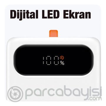 Baseus 20W Dijital LED 10000mAh Powerbank Hızlı Şarj Lightning Kablolu