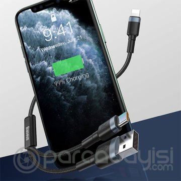 Baseus Cafule 2in1 Type C PD,Hızlı Şarj+iPhone Hızlı USB Şarj Kablosu