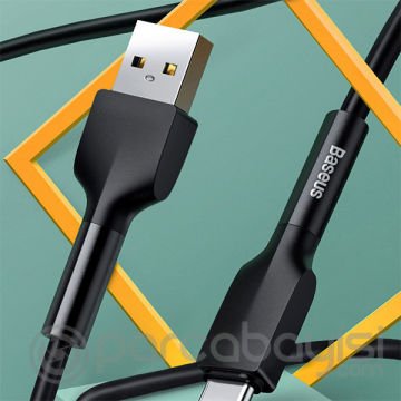 BASEUS Silica Gel USB Type-C 3.0A Hızlı Şarj  Usb Şarj Kablosu 1M
