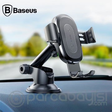 Baseus 2in1 Wireless Kablosuz Araç Hızlı Şarj Tutucu İPhone 13-12 11,11Pro XR Xs Max