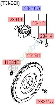 Kia Piston Pim Seti Orjinal | 230412Bca0