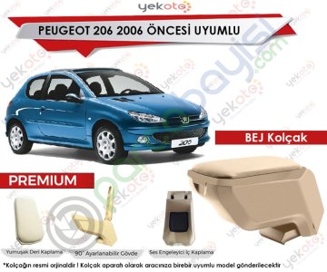 Peugeot 206 2006 Öncesi Uyumlu Bej Kolçak Kol Dayama Ultra Kaliteli