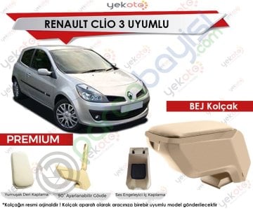 Renault Clio 3 Uyumlu Bej Kolçak Kol Dayama Ultra Kaliteli