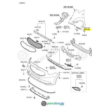 Kia Venga Ön Çamurluk Braketi Sağ Orjinal | 865141P000