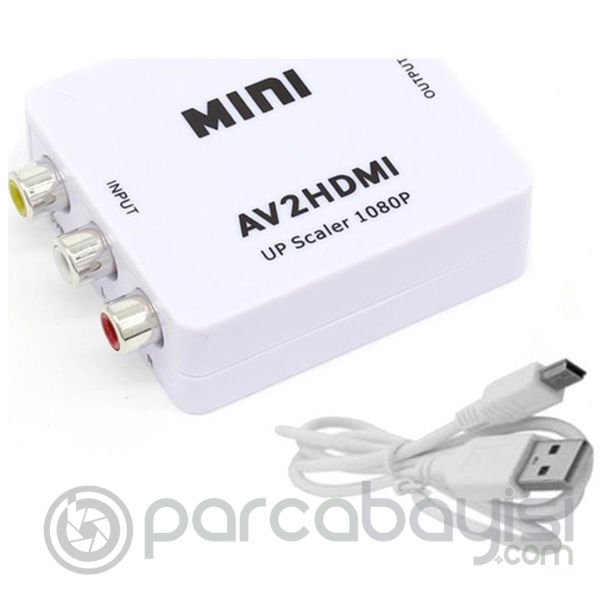 ALLY Av To HDMI Mini Switch Rca Composit Audio Video HDMI Görüntü Çevirici Full Hd ve 720P Dönüştürü