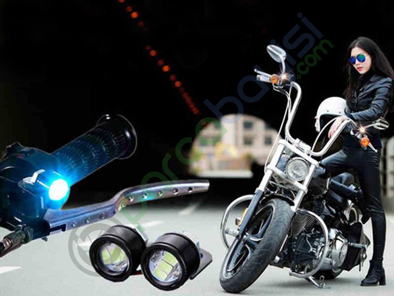 Motosiklet Led Işık Çakarlı Su Geçirmez Aydınlatma Lambası Beyaz 2Li Set