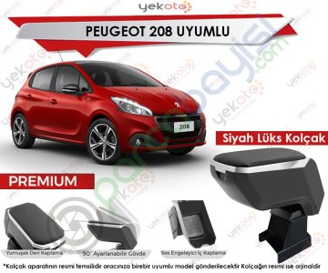 Peugeot 208 Uyumlu Lüx Siyah Kolçak Kol Dayama Ultra Kaliteli