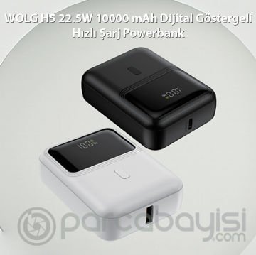 WOLG H5 22.5W 10000 mAh Dijital Göstergeli Hızlı Şarj Powerbank