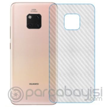 Huawei Mate 20 Pro Şeffaf Karbon Fiber Kaplama Sticker