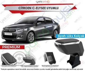 Citroen C-Elysee Uyumlu Lüx Siyah Kolçak Kol Dayama Ultra Kaliteli